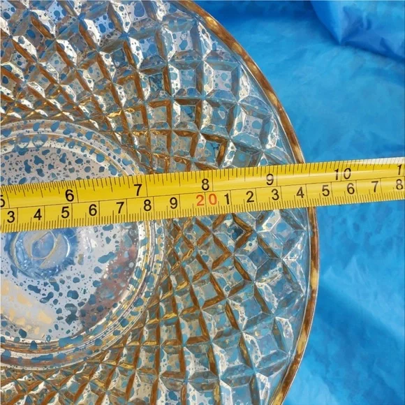 Celebrating Home -Home Interiors Golden Mercury Glass Large Compote. NEW IN BOX! - Picture 3 of 6